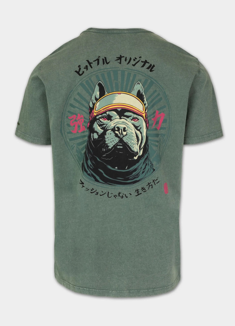 Pitbull Sports Denim Washed T-Shirt MT. FUJI